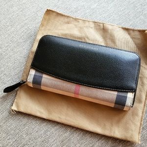 Burberry Elmore Check Zip Around Wallet